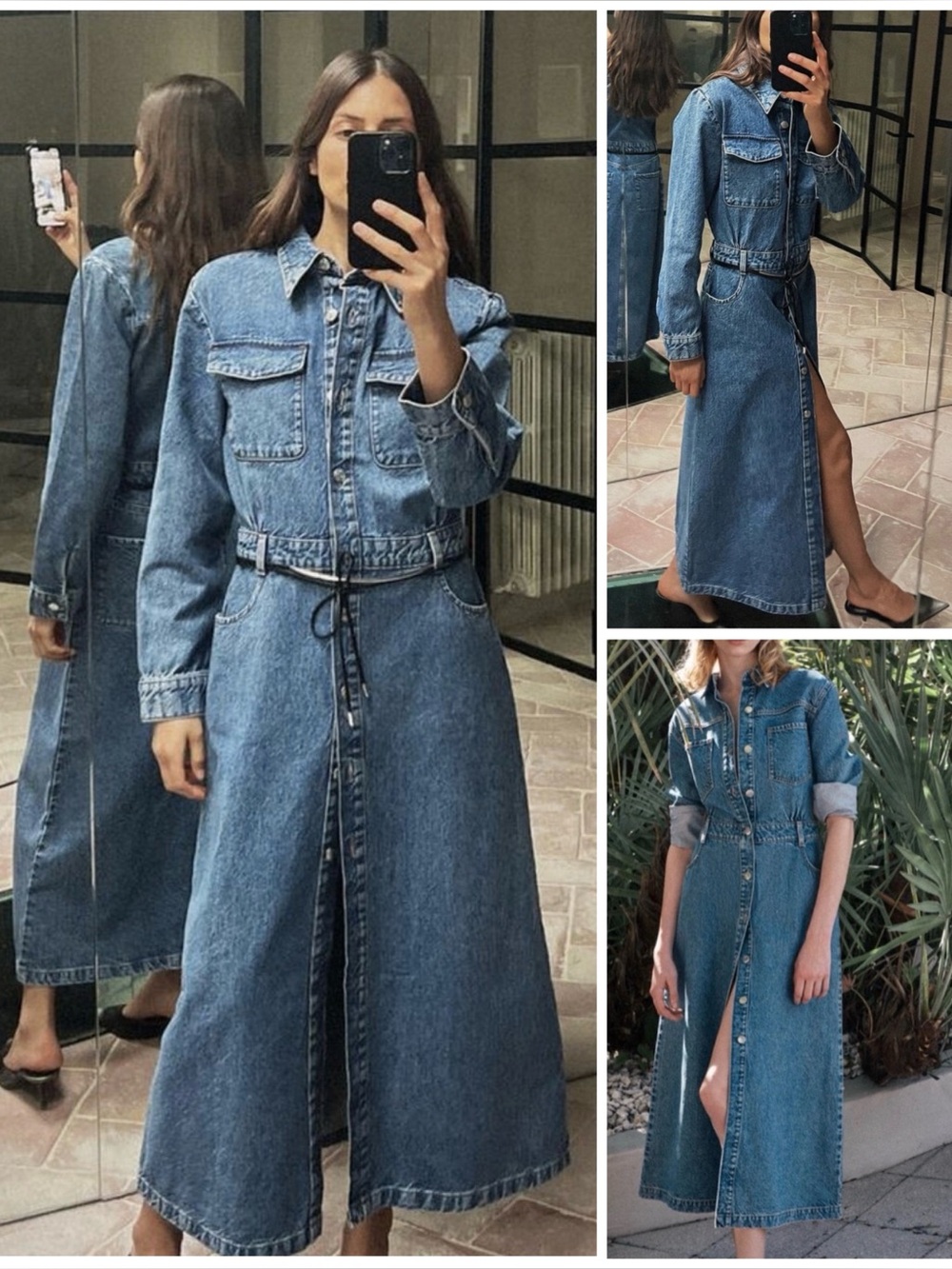 ZARA ~ Denim Midi Dress